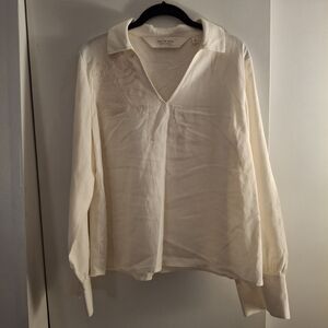 Peace Love World Women's Cream Long Sleeve Blouse